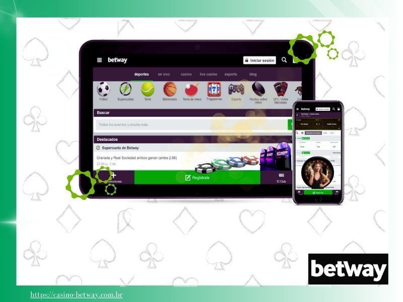 Versão mobile da Betway